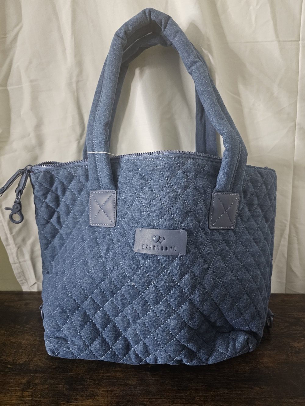 Heartsoul Quilted Denim Blue Tote Bag